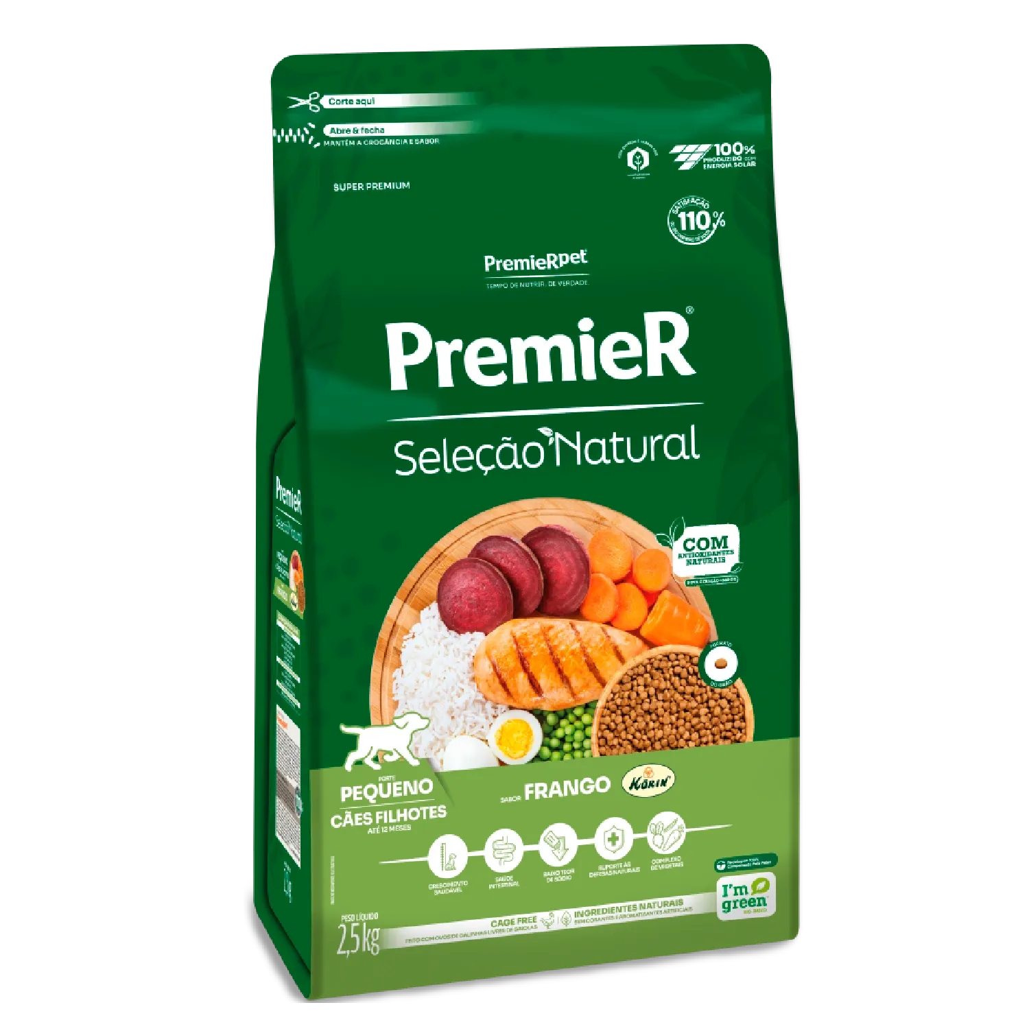 Ração Premier Seleção Natural Cães Filhotes Raças Pequenas Frango